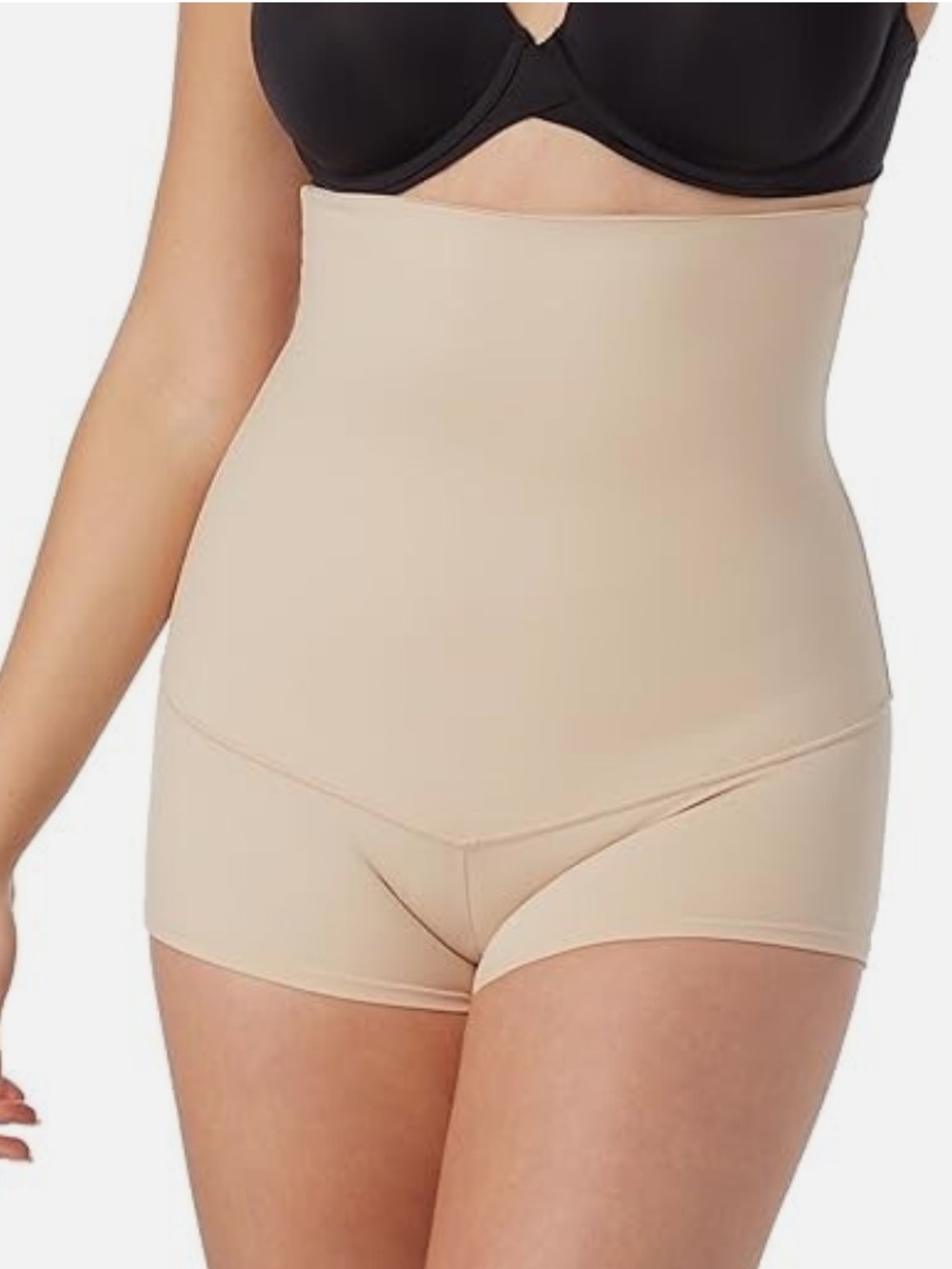 NWT MAIDENFORM #2107 HIGH WAIST BOY SHORT FIRM Control shapewear SZ M in Latte